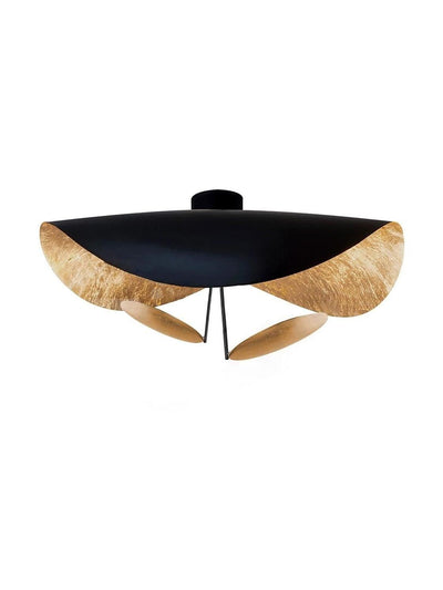 Solenena Ceiling Lamp Curved Shade and Gold Interior