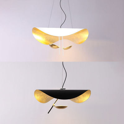 Aurisina Pendant Lamp Black Gold Curved Shade