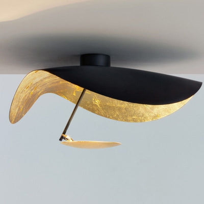 Solenena Ceiling Lamp Curved Shade and Gold Interior