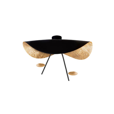 Solenena Ceiling Lamp Curved Shade and Gold Interior