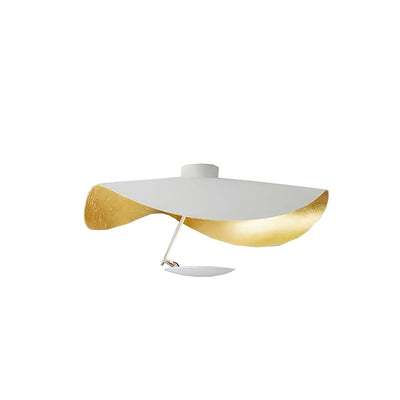 Solenena Ceiling Lamp Curved Shade and Gold Interior