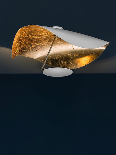 Solenena Ceiling Lamp Curved Shade and Gold Interior