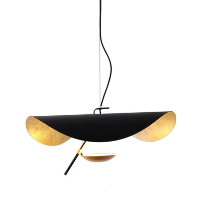 Aurisina Pendant Lamp Black Gold Curved Shade