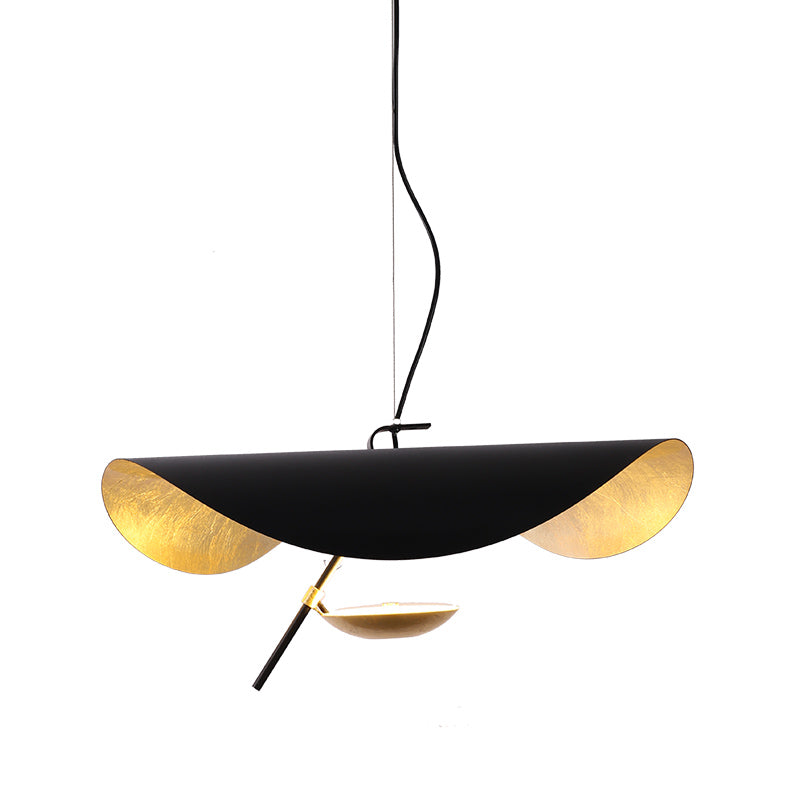 Aurisina Pendant Lamp Black Gold Curved Shade