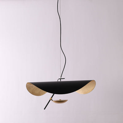 Aurisina Pendant Lamp Black Gold Curved Shade