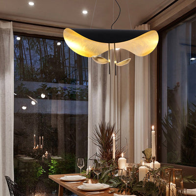 Aurisina Pendant Lamp Black Gold Curved Shade
