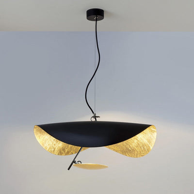 Aurisina Pendant Lamp Black Gold Curved Shade