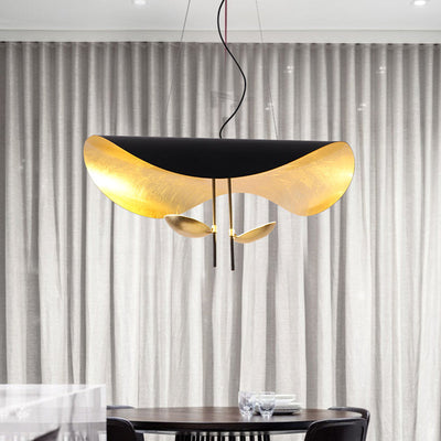 Aurisina Pendant Lamp Black Gold Curved Shade