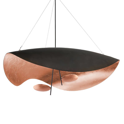 Aurisina Pendant Lamp Black Gold Curved Shade