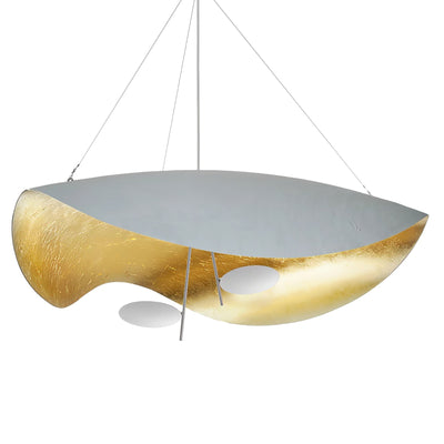 Aurisina Pendant Lamp Black Gold Curved Shade