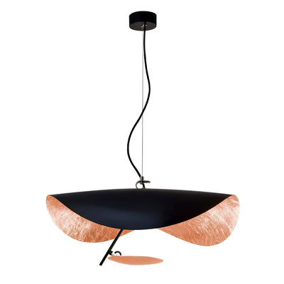 Aurisina Pendant Lamp Black Gold Curved Shade