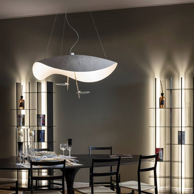 Aurisina Pendant Lamp Black Gold Curved Shade
