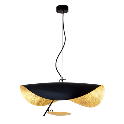 Aurisina Pendant Lamp Black Gold Curved Shade