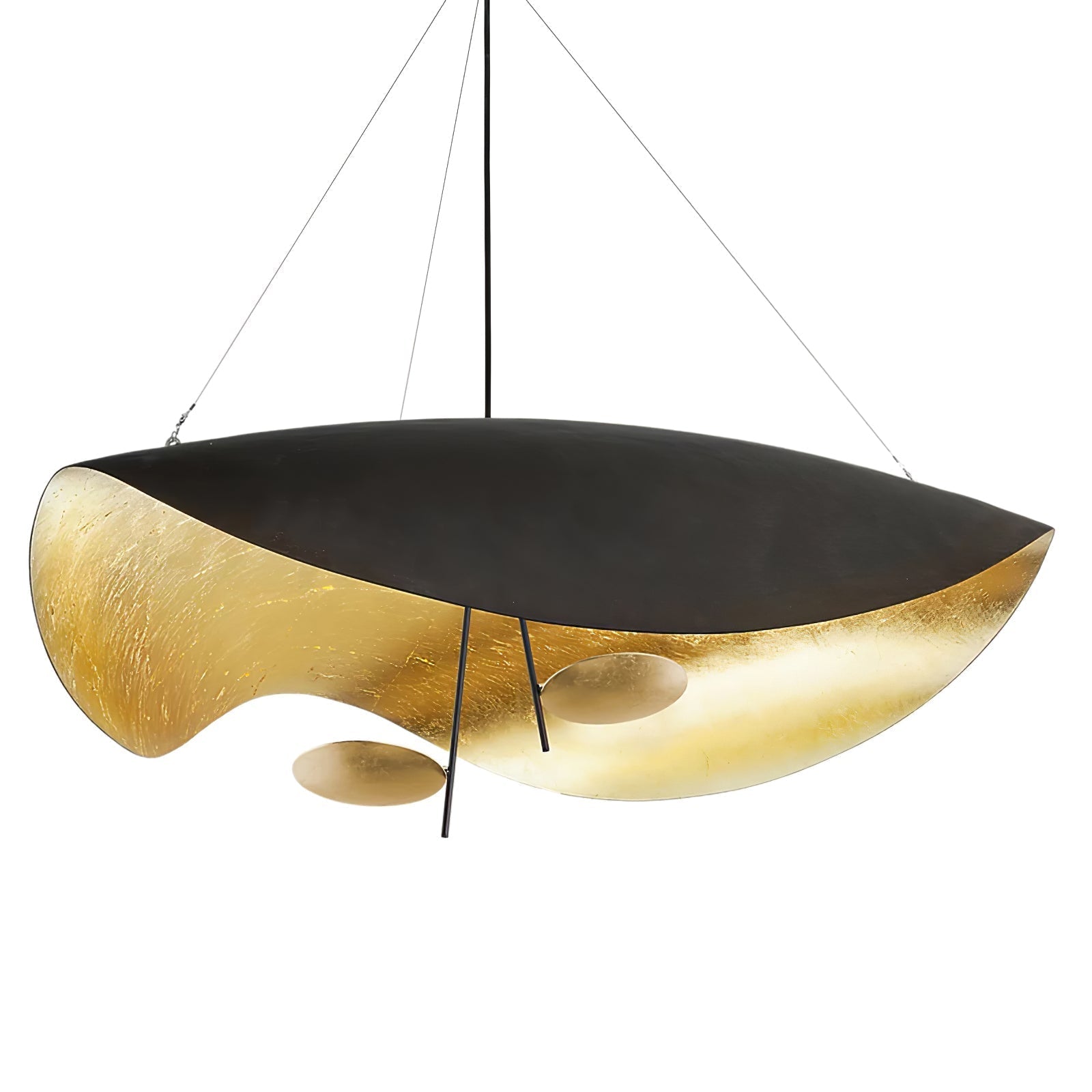Aurisina Pendant Lamp Black Gold Curved Shade