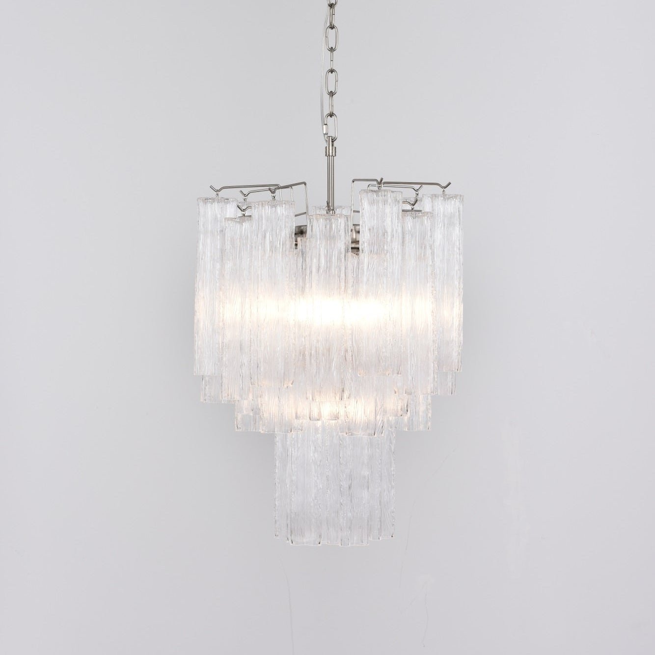 Celorora Chandelier Clear Murano Glass Tube Tiered Modern