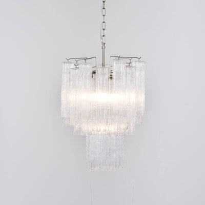 Celorora Chandelier Clear Murano Glass Tube Tiered Modern
