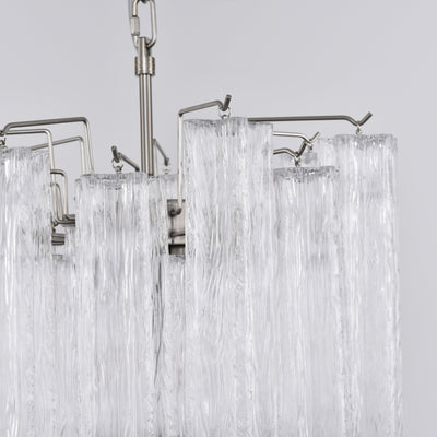 Celorora Chandelier Clear Murano Glass Tube Tiered Modern