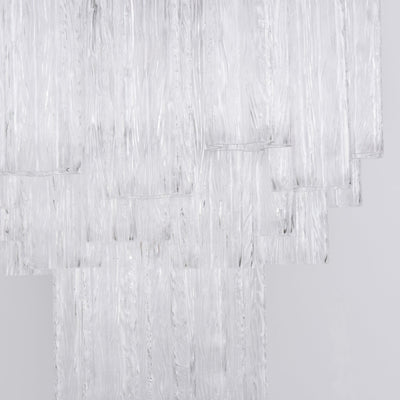 Celorora Chandelier Clear Murano Glass Tube Tiered Modern