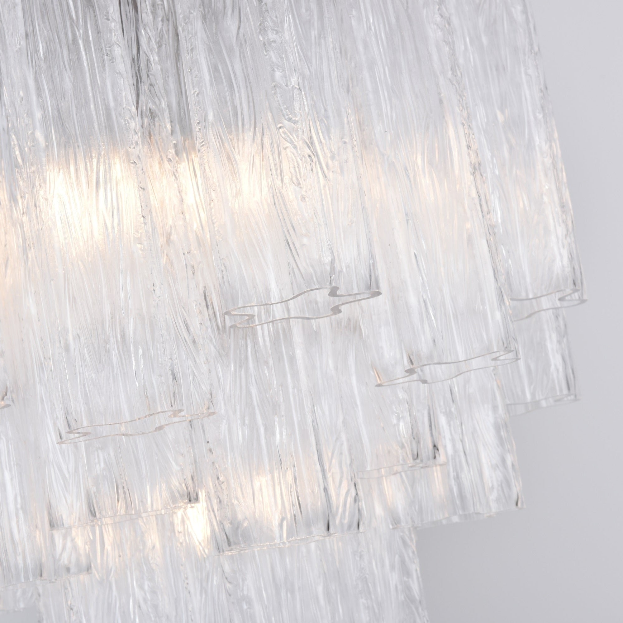 Celorora Chandelier Clear Murano Glass Tube Tiered Modern