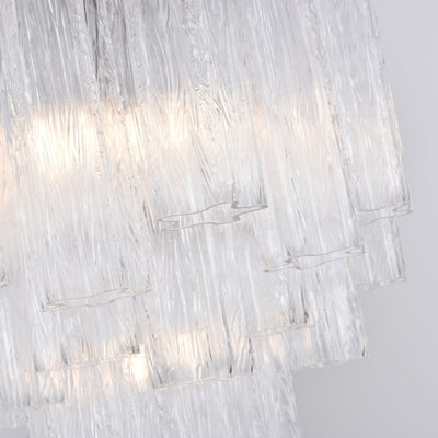 Celorora Chandelier Clear Murano Glass Tube Tiered Modern