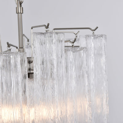 Celorora Chandelier Clear Murano Glass Tube Tiered Modern