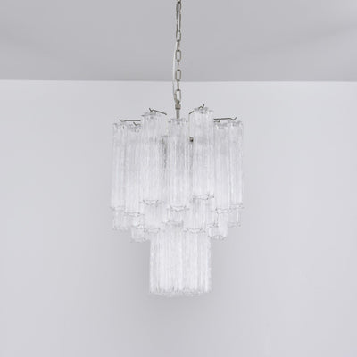 Celorora Chandelier Clear Murano Glass Tube Tiered Modern