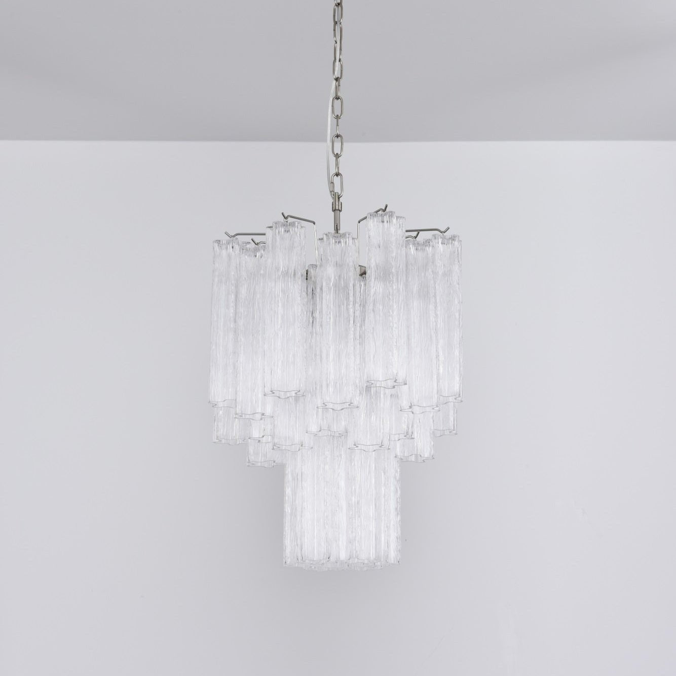 Celorora Chandelier Clear Murano Glass Tube Tiered Modern