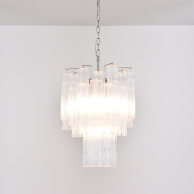 Celorora Chandelier Clear Murano Glass Tube Tiered Modern