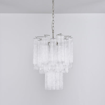 Celorora Chandelier Clear Murano Glass Tube Tiered Modern