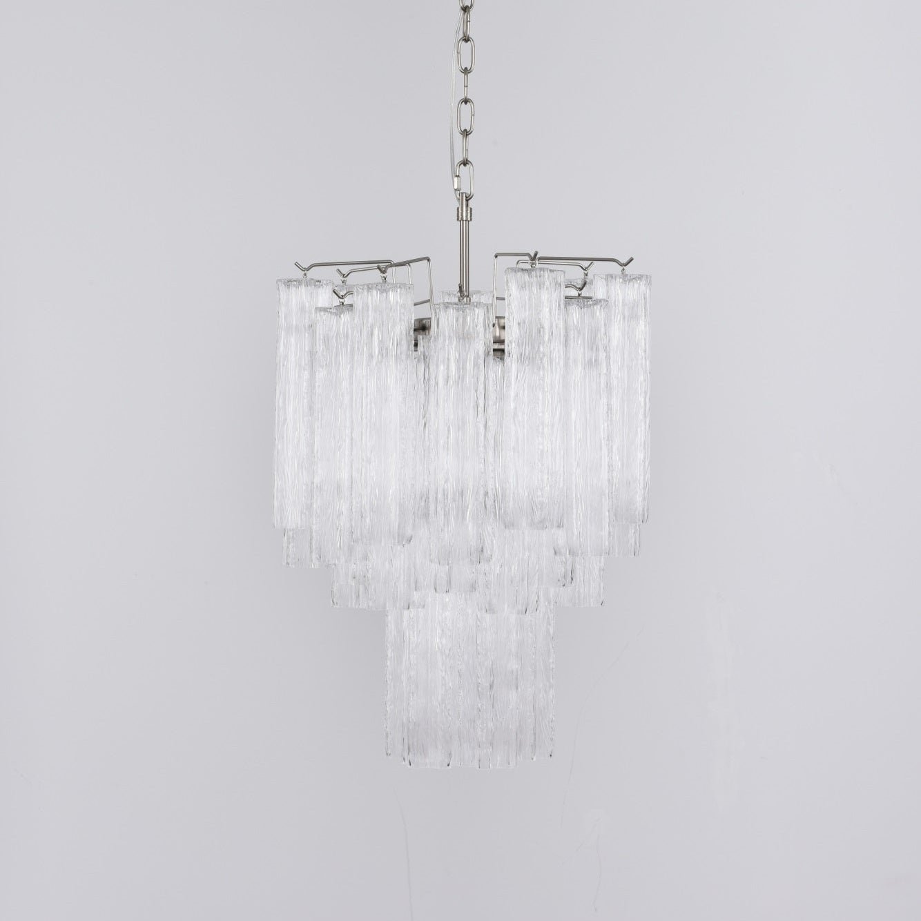 Celorora Chandelier Clear Murano Glass Tube Tiered Modern