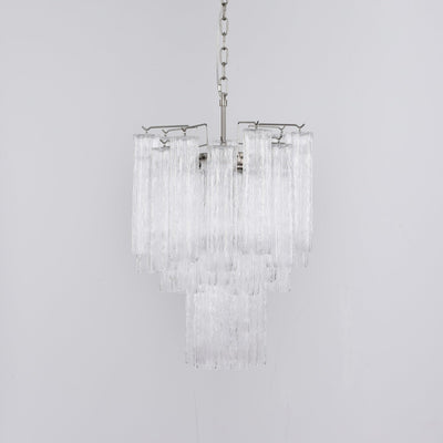 Celorora Chandelier Clear Murano Glass Tube Tiered Modern