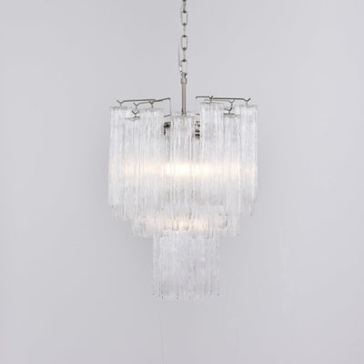 Celorora Chandelier Clear Murano Glass Tube Tiered Modern