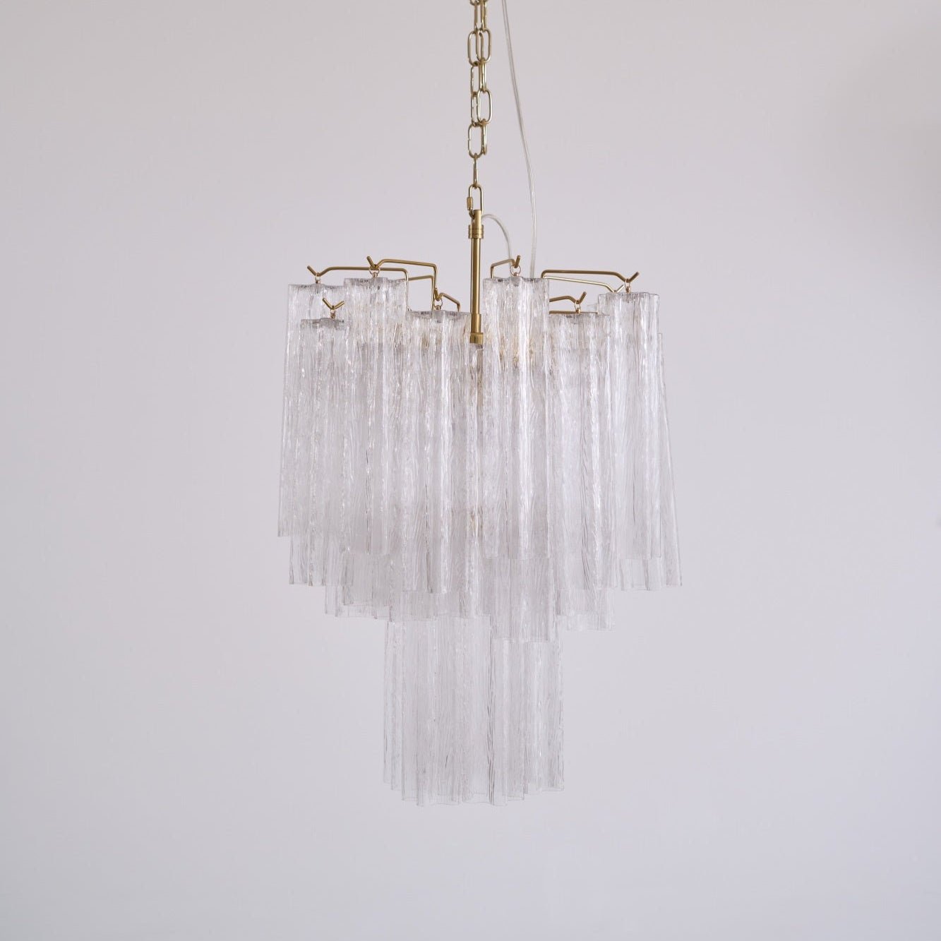 Celorora Chandelier Clear Murano Glass Tube Tiered Modern