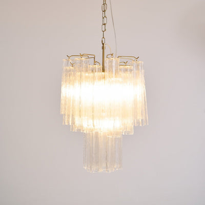 Celorora Chandelier Clear Murano Glass Tube Tiered Modern