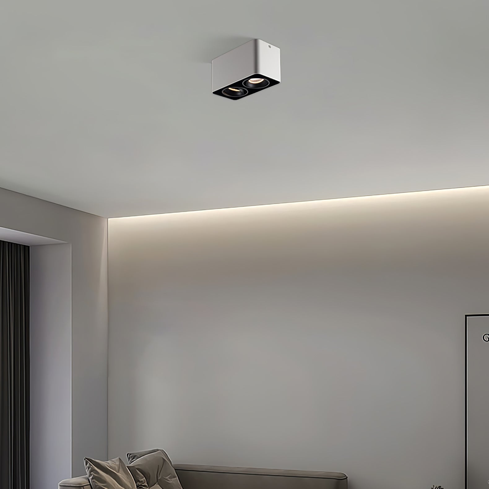 Solara Spotlight Surface Mount Twin LED Angular Minimalist - Neutral Decor