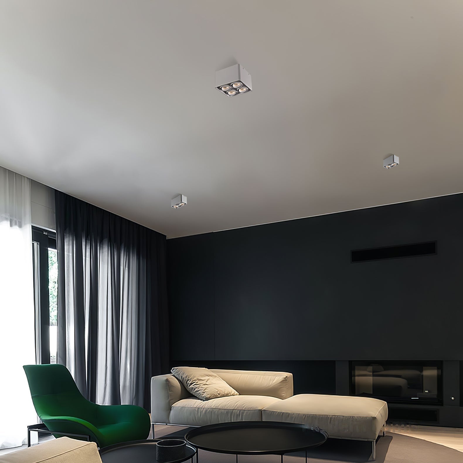 Solara Spotlight Surface Mount Twin LED Angular Minimalist - Neutral Decor