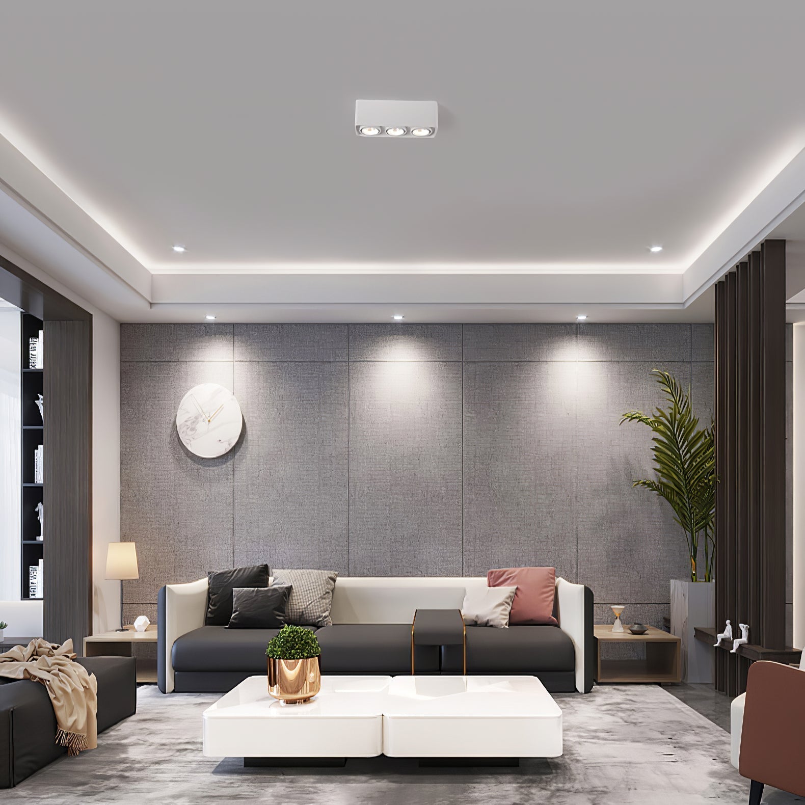 Solara Spotlight Surface Mount Twin LED Angular Minimalist - Neutral Decor