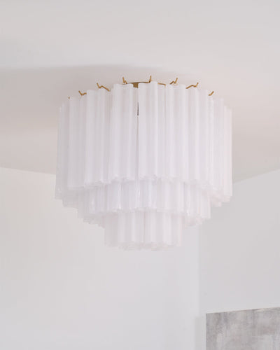 Velelena Ceiling Lamp White Murano Glass Layered Elegant Modern