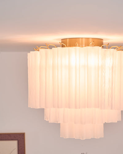 Velelena Ceiling Lamp White Murano Glass Layered Elegant Modern