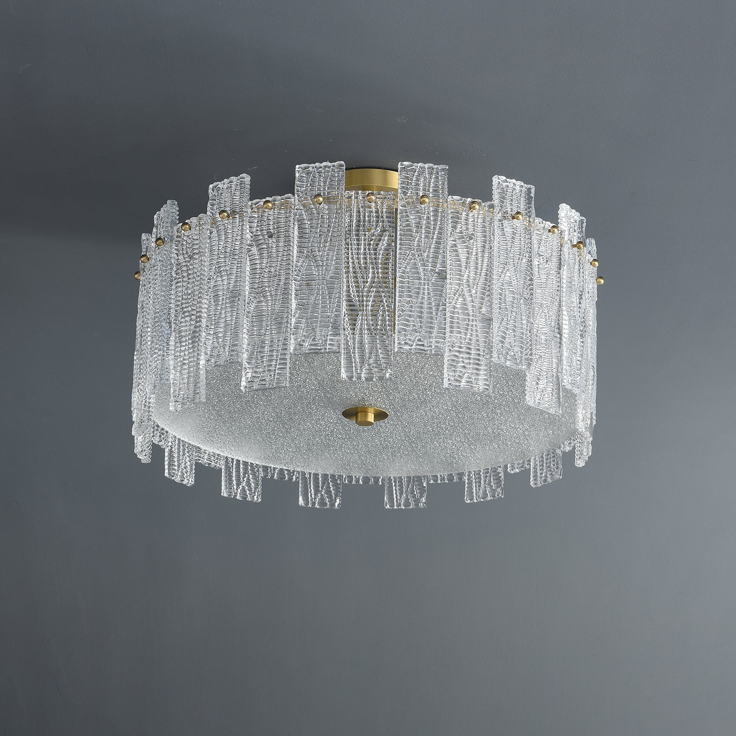 Symiror Postmodern Luxury Brass Glass Ceiling Light