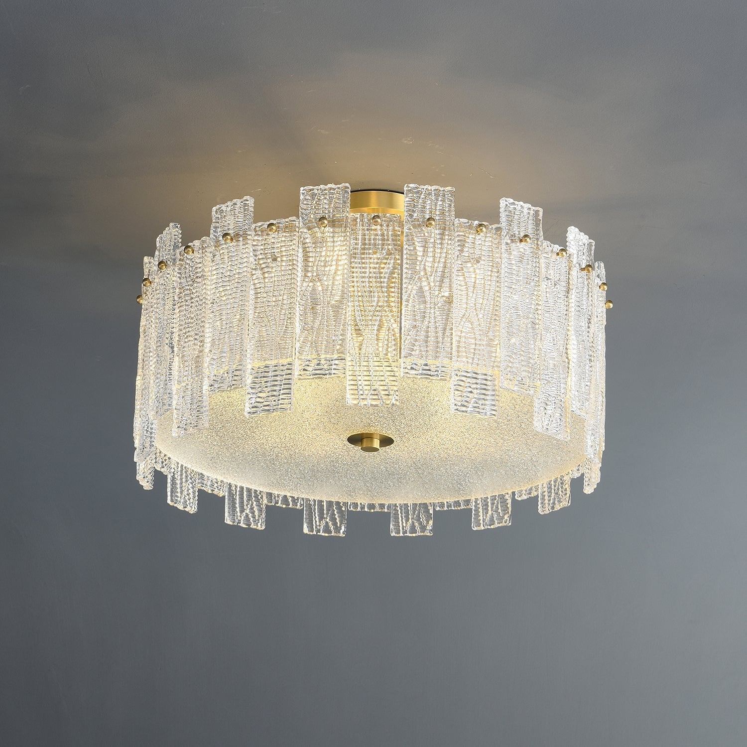 Symiror Postmodern Luxury Brass Glass Ceiling Light