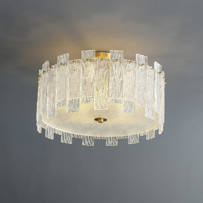 Symiror Postmodern Luxury Brass Glass Ceiling Light