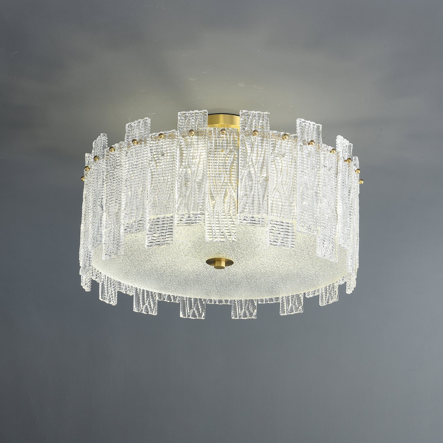 Symiror Postmodern Luxury Brass Glass Ceiling Light