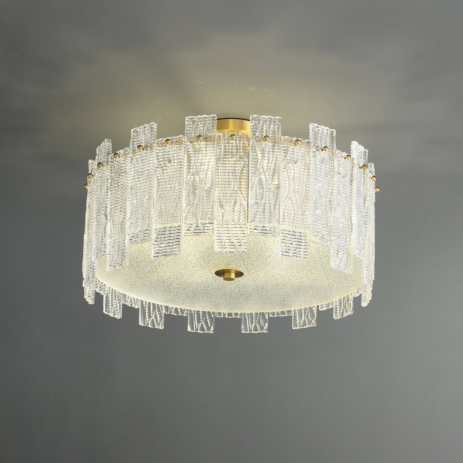 Symiror Postmodern Luxury Brass Glass Ceiling Light