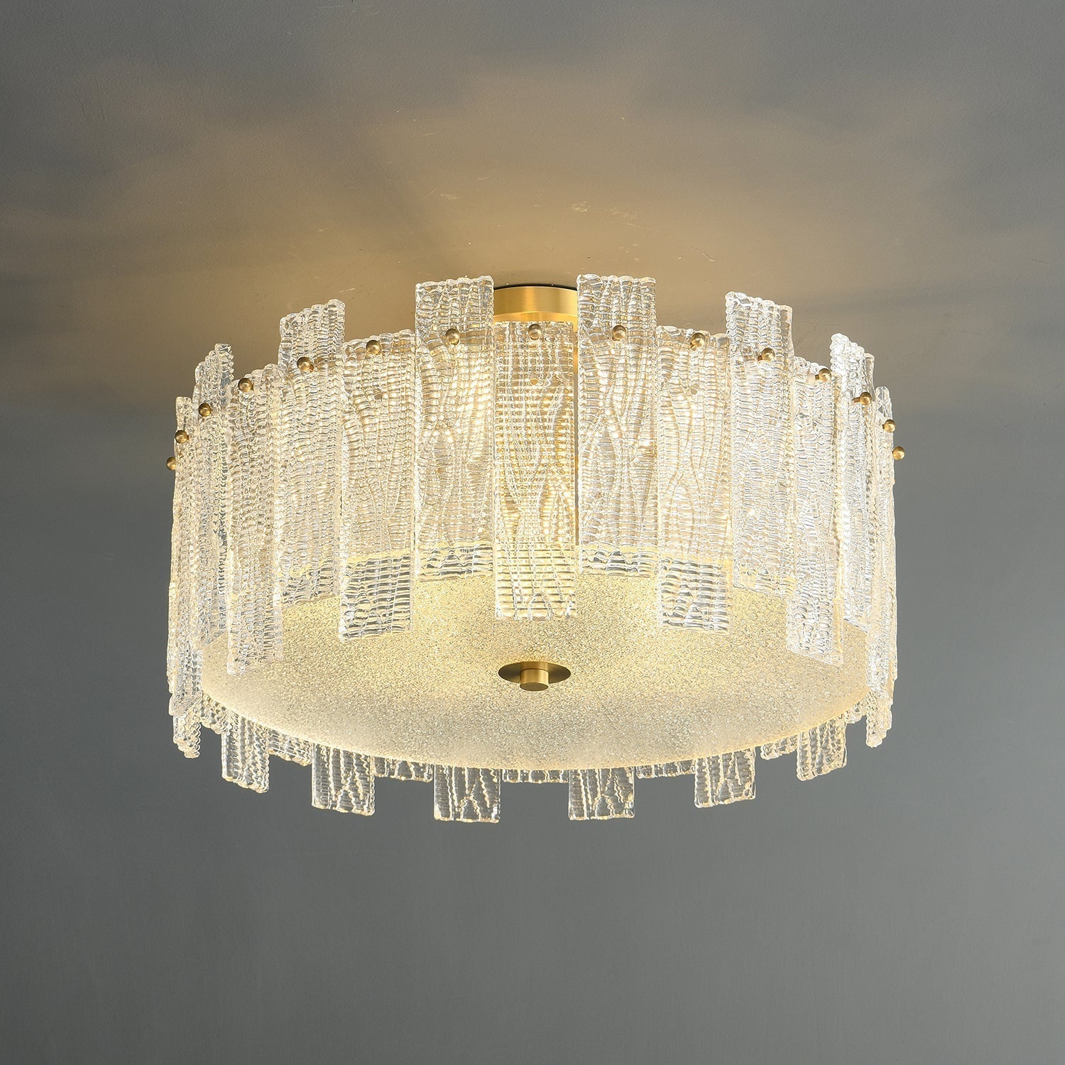 Symiror Postmodern Luxury Brass Glass Ceiling Light