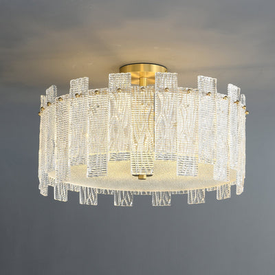Symiror Postmodern Luxury Brass Glass Ceiling Light
