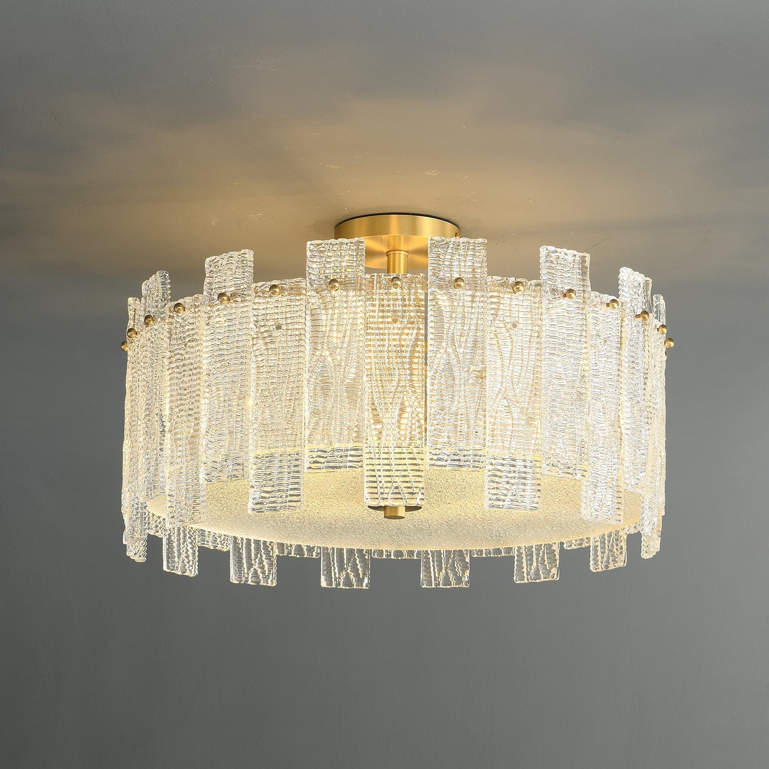 Symiror Postmodern Luxury Brass Glass Ceiling Light