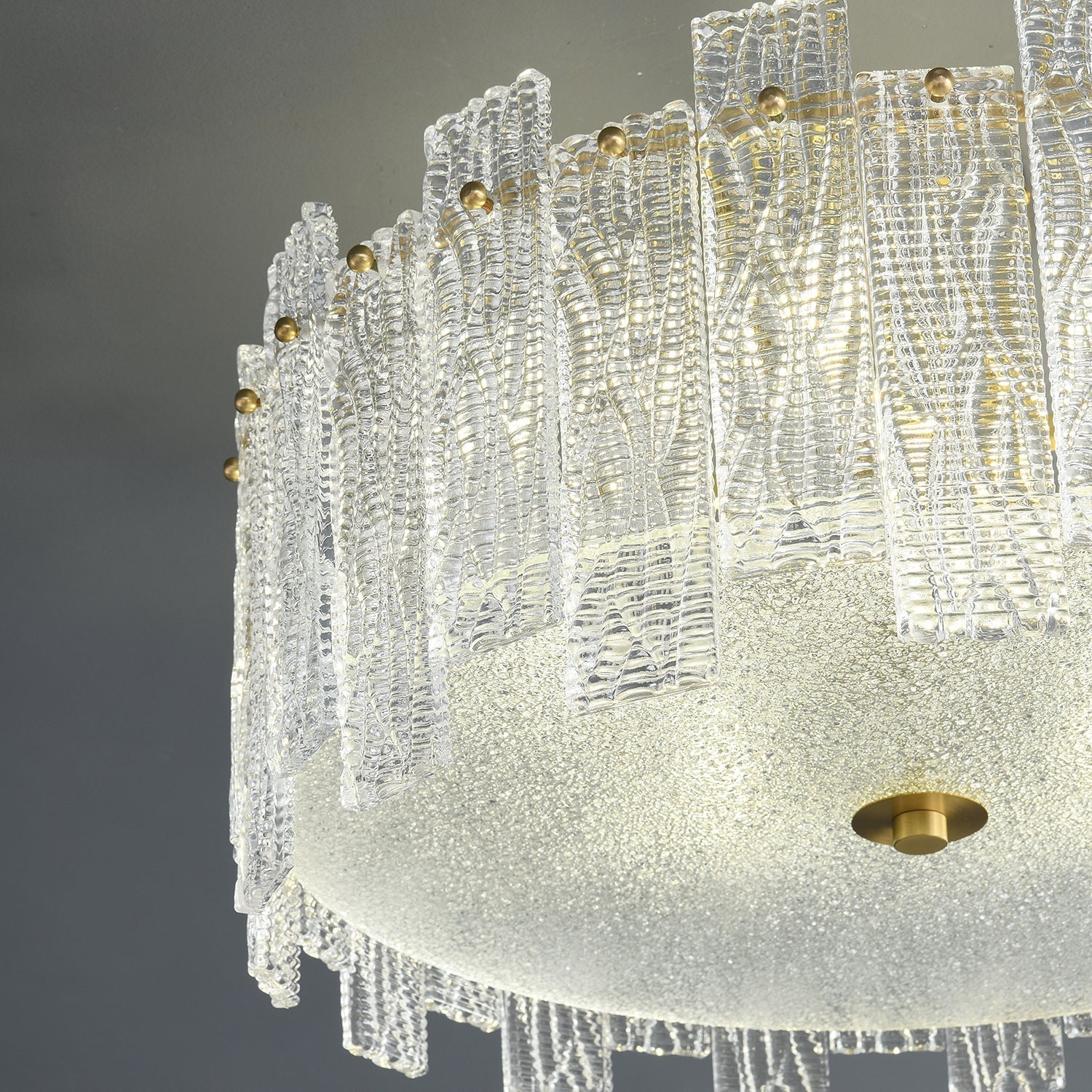 Symiror Postmodern Luxury Brass Glass Ceiling Light