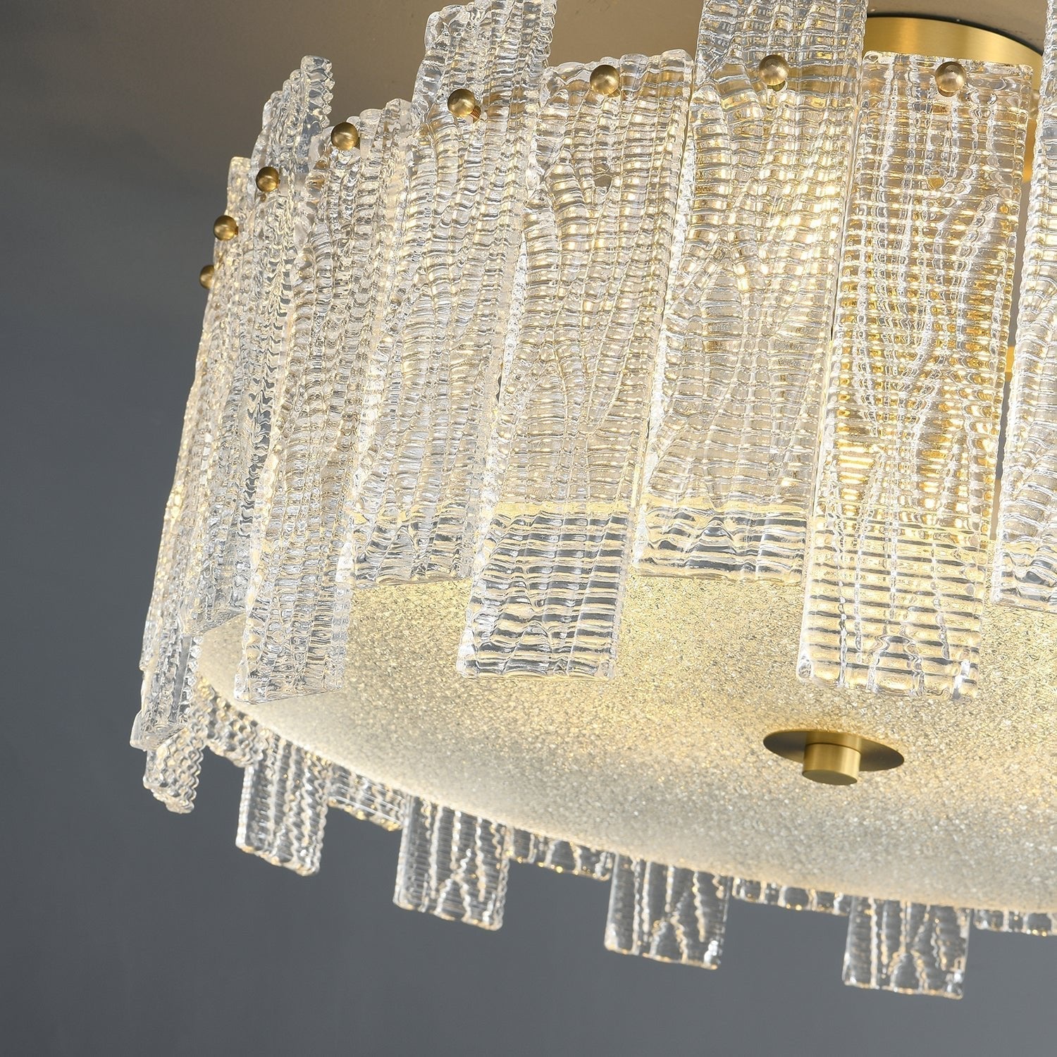 Symiror Postmodern Luxury Brass Glass Ceiling Light