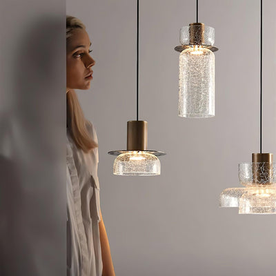 Glacier Crackle Glass Pendant Lamp